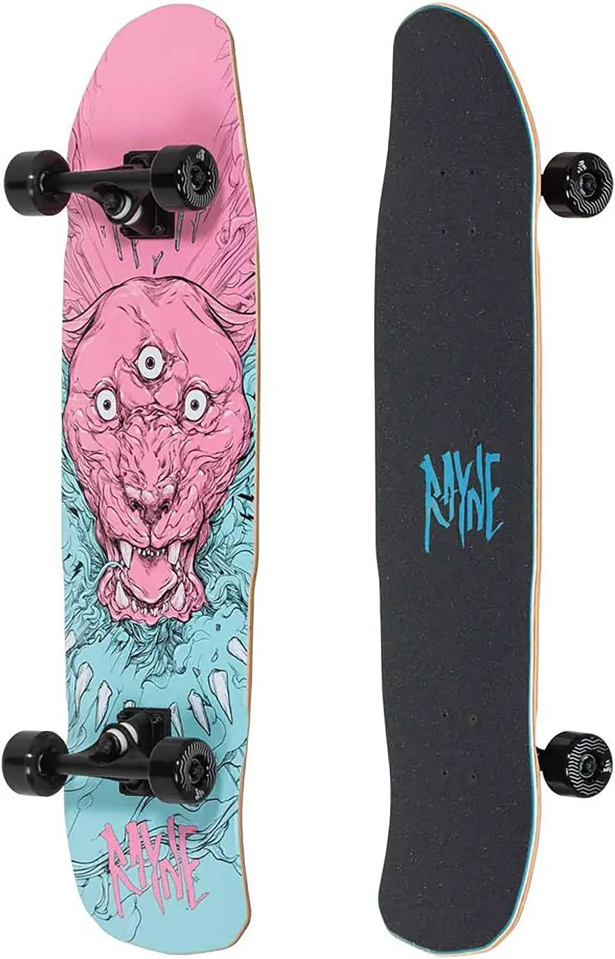 

34" Double Kick Cruiser Skateboard, Pink Longboard bag Grip tape skateboard Fingerboard Patinetes eléctricos Skateboard wall mo