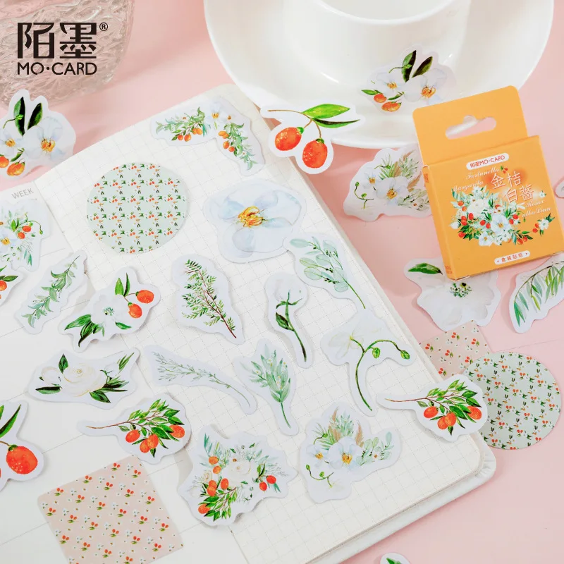 

46 Pcs Vintage Plants Flowers Collection Washi Stickers For Decoration Planner Phone Case Scrapbook