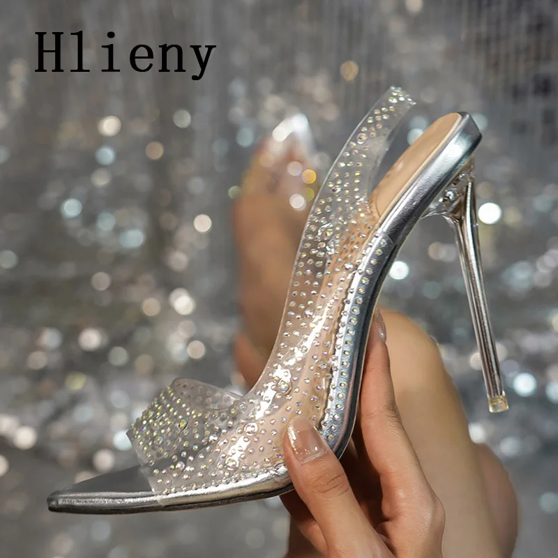

Туфли Hlieny женские на шпильке, прозрачные, с прозрачным ремешком сзади, сандалии с открытым носком, на тонком высоком каблуке, для свадьбы, вечеринки, лето