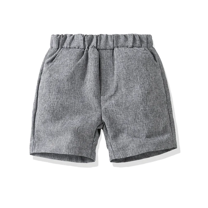 

DE PEACH New Summer Gray Baby Boys Casual Shorts Pants Kids Elastic Waist Loose Pants Children Clothing Size 4Y 5Y 6Y 7Y