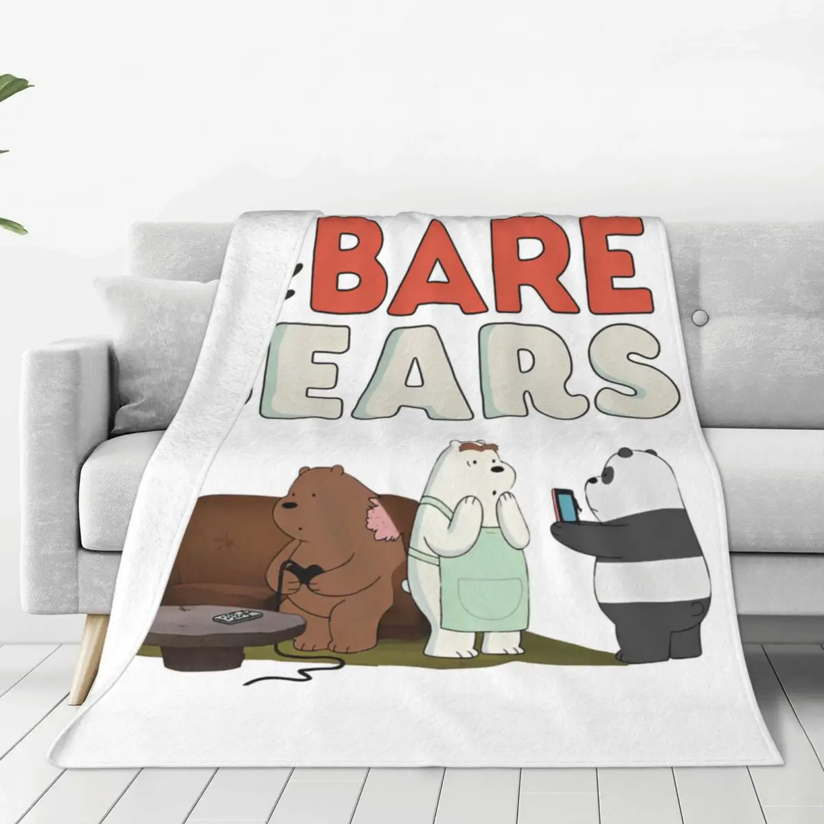 Мягкое теплое одеяло для путешествий офиса We Bare Bears Downy зимнее фланелевое