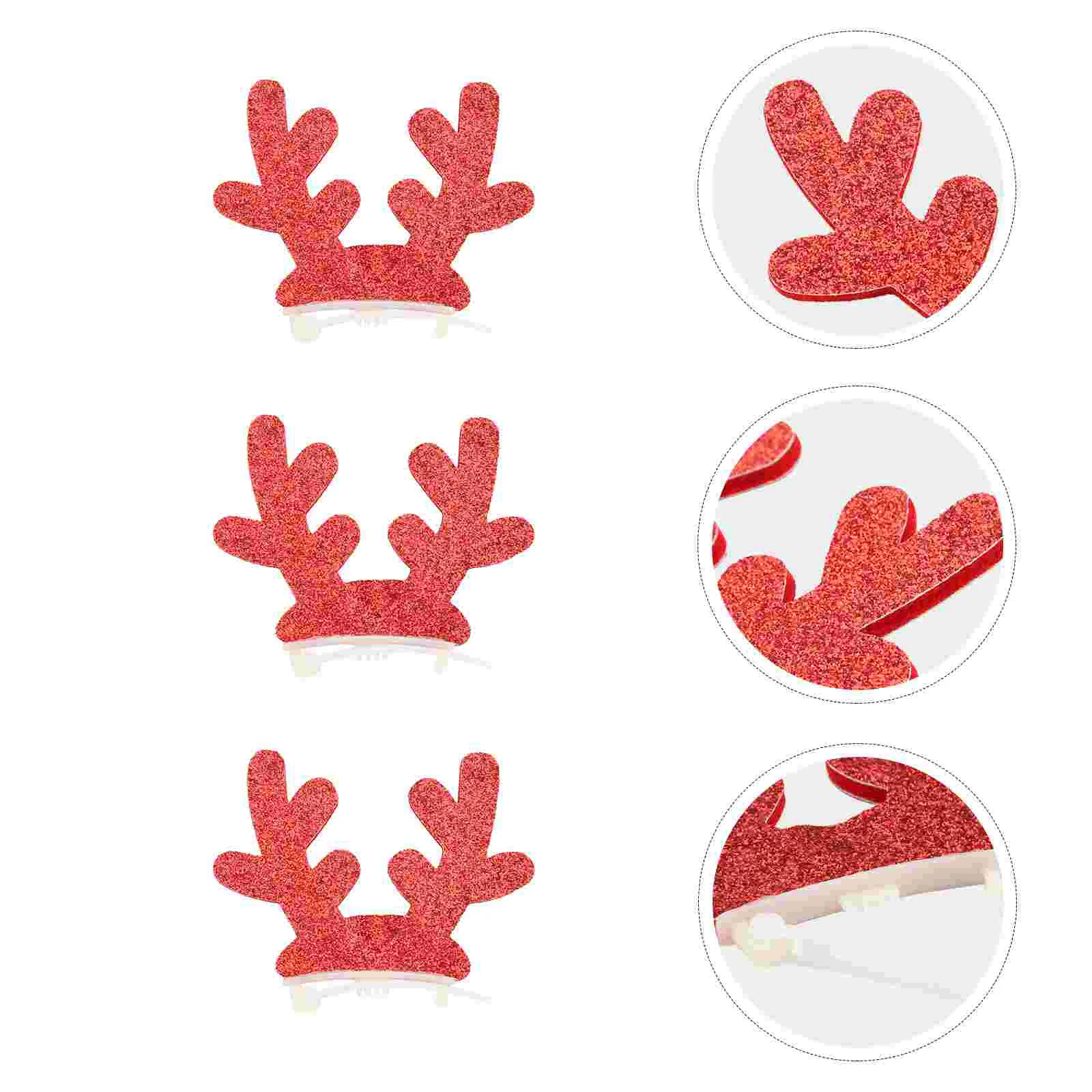 

3Pcs Christmas Hairpin Creative Decorative Headwear (Red)