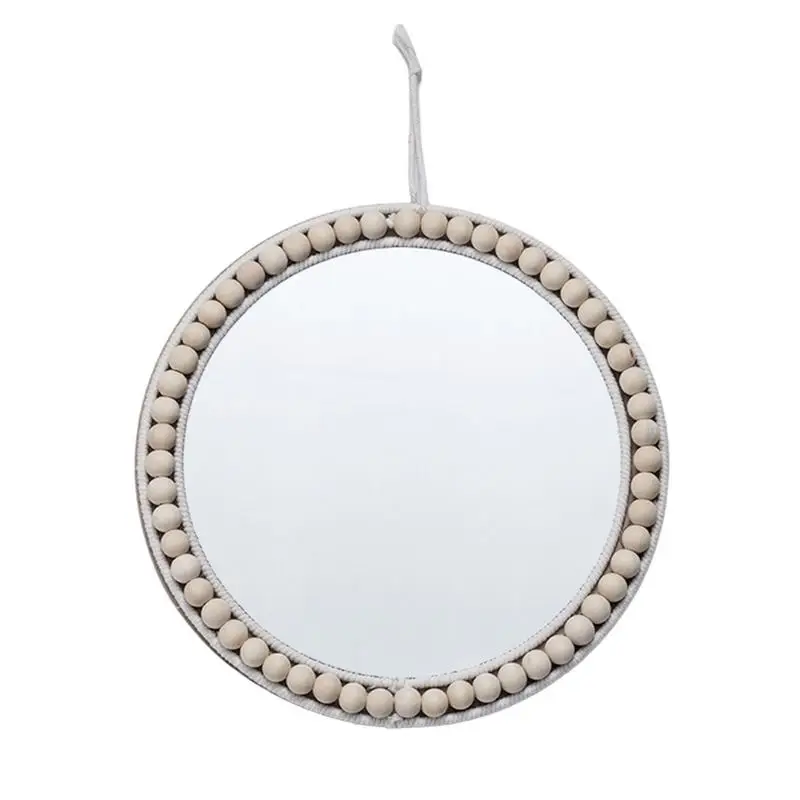 

Круглое зеркало для стен, маленькое круглое зеркало с веревкой и крючком, настенное зеркало, Винтажный дизайн, коричневое круглое зеркало и...