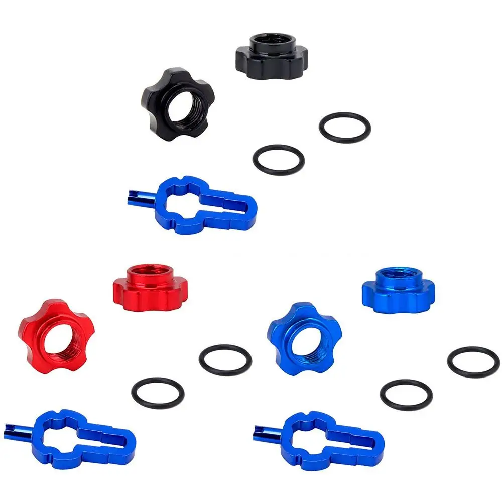 

1 Set Accessories Vacuum Tubeless Mountain Bike Presta Valve Nut Tires Nozzle Lock Tire Valve Cap with Install Wrench