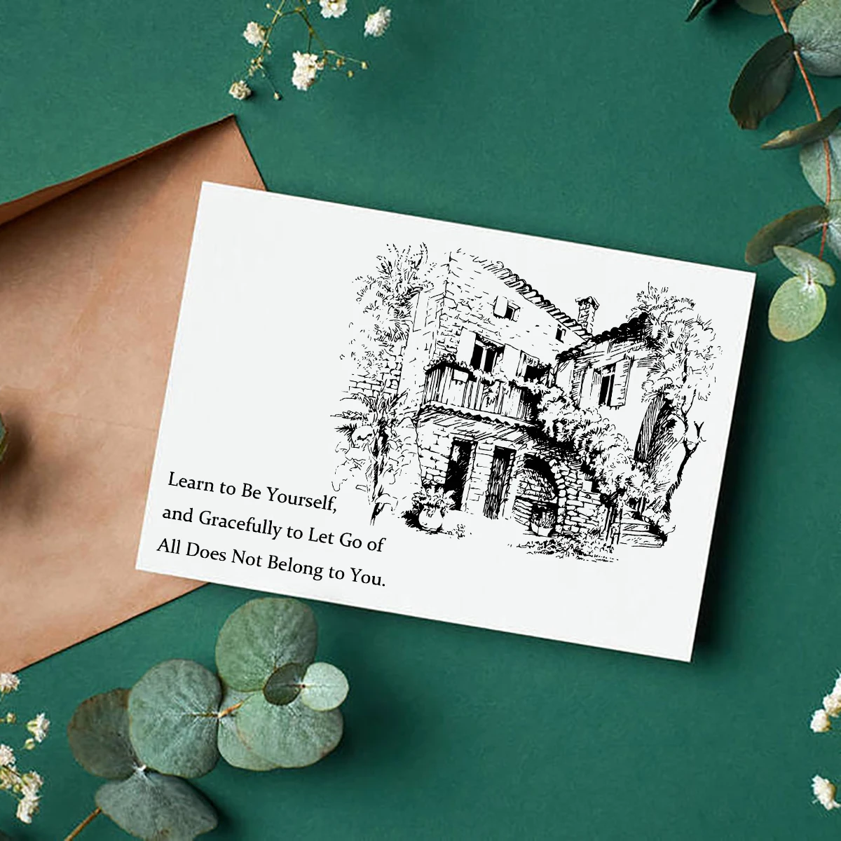 vintage house and rural landscape free global shipping