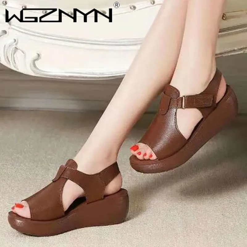 

Босоножки женские на платформе и среднем каблуке, с открытой пяткой, Размеры 35-40