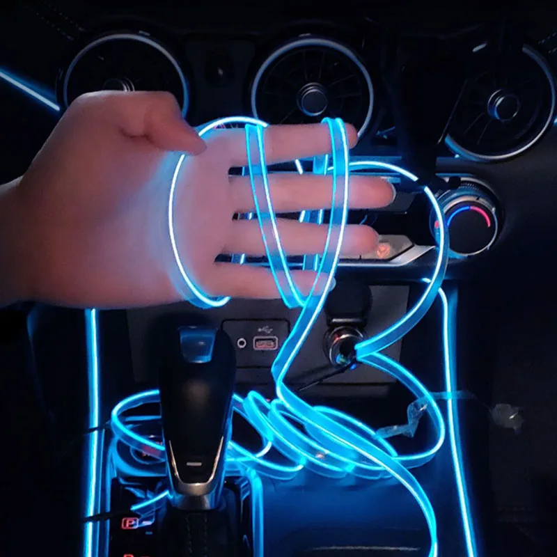 

1/2/3/4/5M Car Interior Decorative Lamps Strips Atmosphere Lamp Cold Light Decorative Dashboard Console Auto LED Ambient Lights