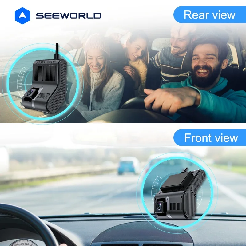 Видеорегистратор SEEWORLD V7 1080P для прямой трансляции с двухканальной камерой и GPS