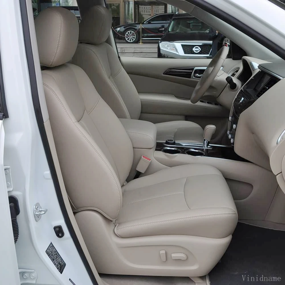 Фото Для Nissan Pathfinder IV R52 2012-2021: Комплект чехлов для автомобильных сидений из веганской кожи Nappa на заказ №2