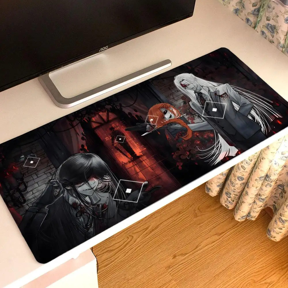 Коврик для мыши Terror Game Homicipher Tapetes de Mesa Teclado Borracha Kawai Tapete Antiderrapante XXL90x40 см