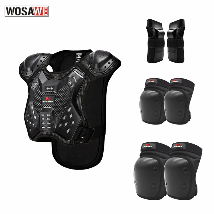 

WOSAWE 7PCS/SET Skateboard Kids Armor Spine Chest Jacket Protection Equipment Motocross Children's Bike Protective Gears Set