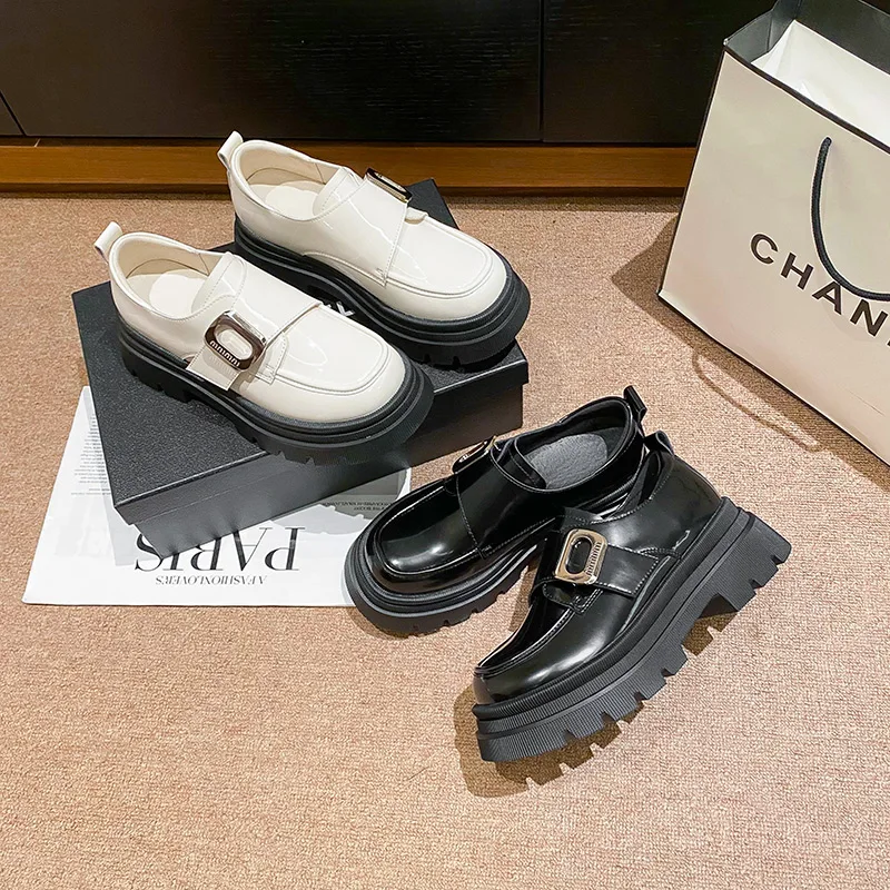 Лоферы из натуральной кожи для женщин в британском стиле весна 2024 Новая удобная