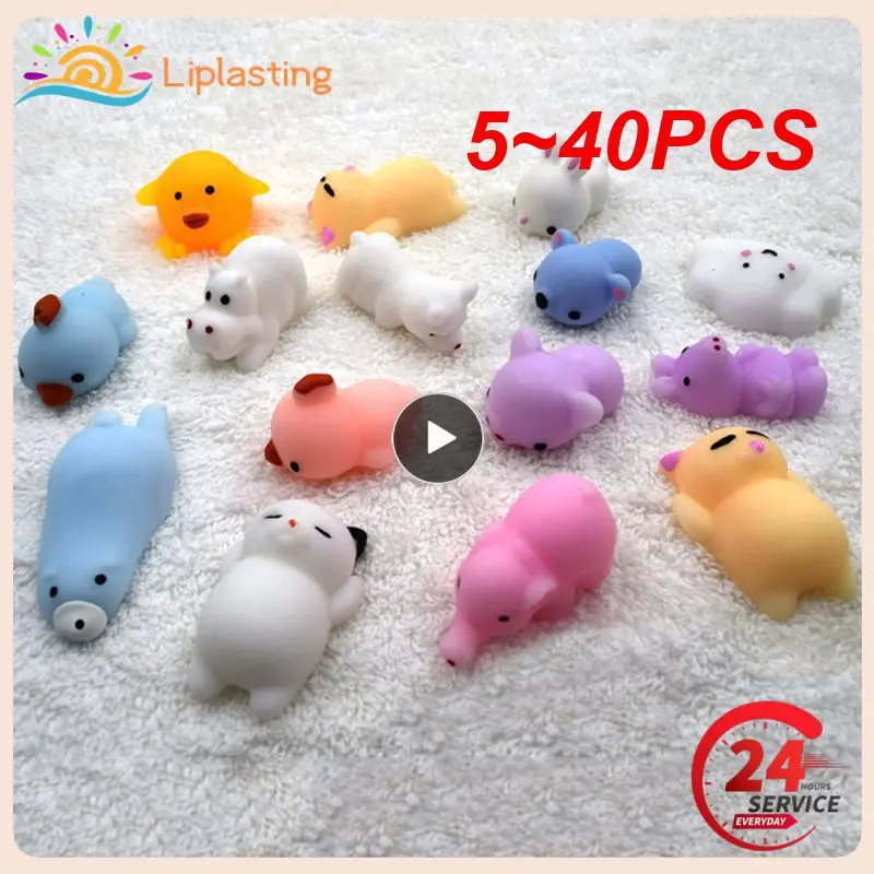 

5 ~ 40 шт. милые модели животных, сжимаемые игрушки, креативная игрушка для снятия стресса, сжимаемые мячи для снятия стресса для детей, взрослых