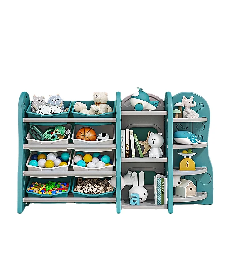 Children's Toy Storage Rack Boy Shelf Baby Multi-Layer Storage Home Living Room Toddler Organizing Cabinet