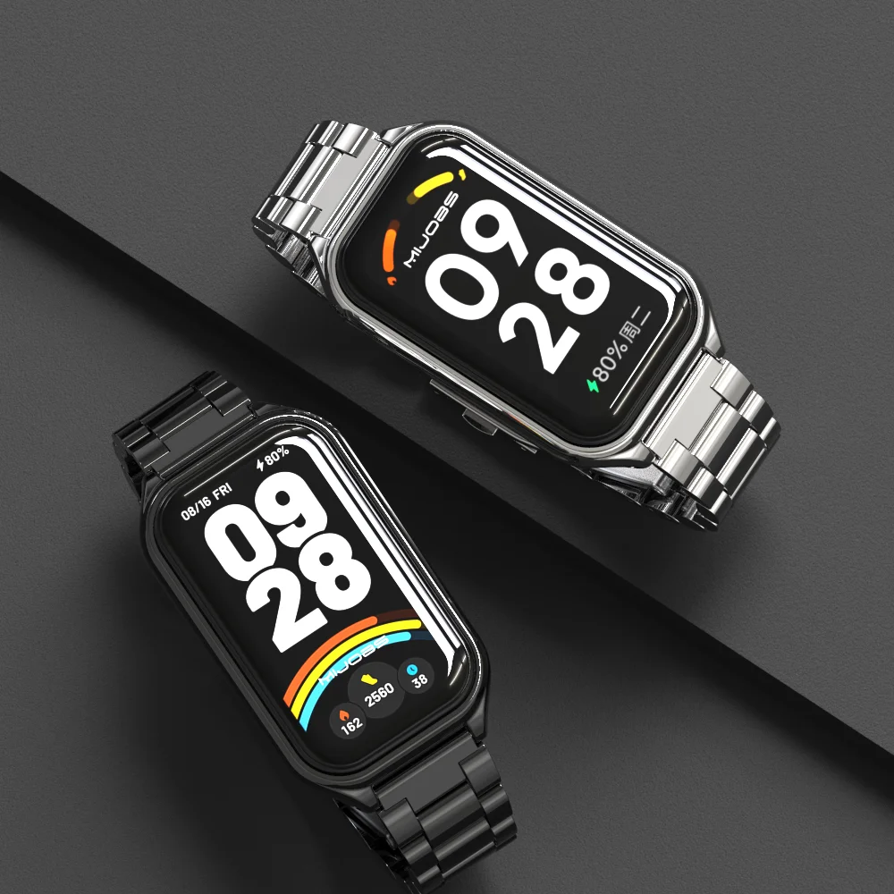 Фото Ремешок для Mi Band 9 Active / Ремешок для Redmi Band 3 металлический сменный браслет для смарт-часов №3