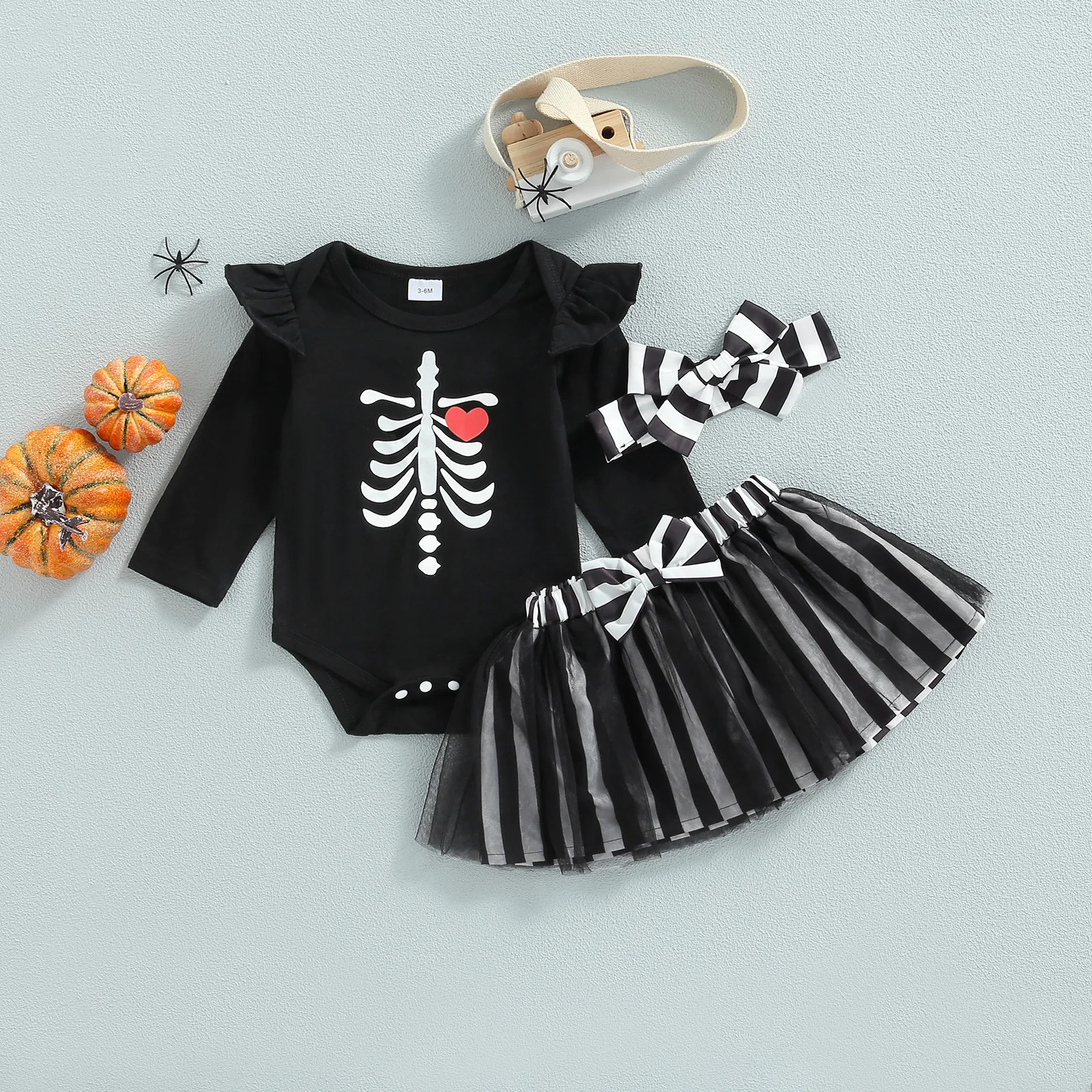 Костюм на Хэллоуин My Firsr комбинезон с длинным рукавом и принтом тыквы сетчатая