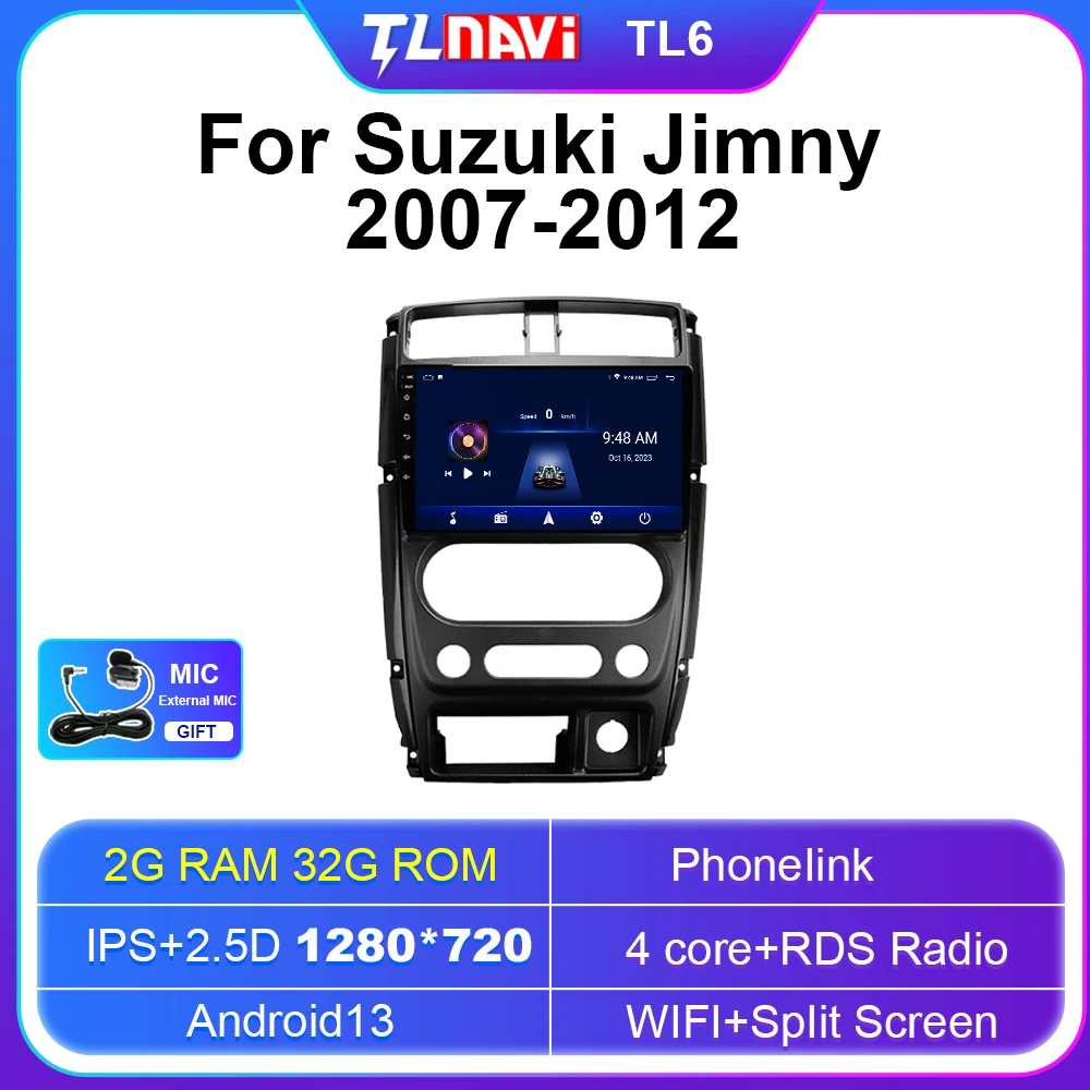 

TL7plus 2K Экран Головное устройство для Suzuki Jimny 2007-2012 гг. Автомобильный мультимедийный плеер Carplay GPS-навигация Радио Android Auto