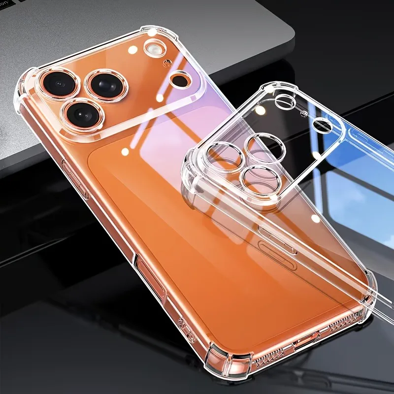 Ультратонкий прозрачный чехол для iPhone 17 Pro Max, мягкий TPU-чехол для iPhone 17 Pro Max, ударопрочная прозрачная задняя Чехлы, чехол на айфон 17 про макс (art.: 3920d7fe2f61d) - 3920d7fe2f61d