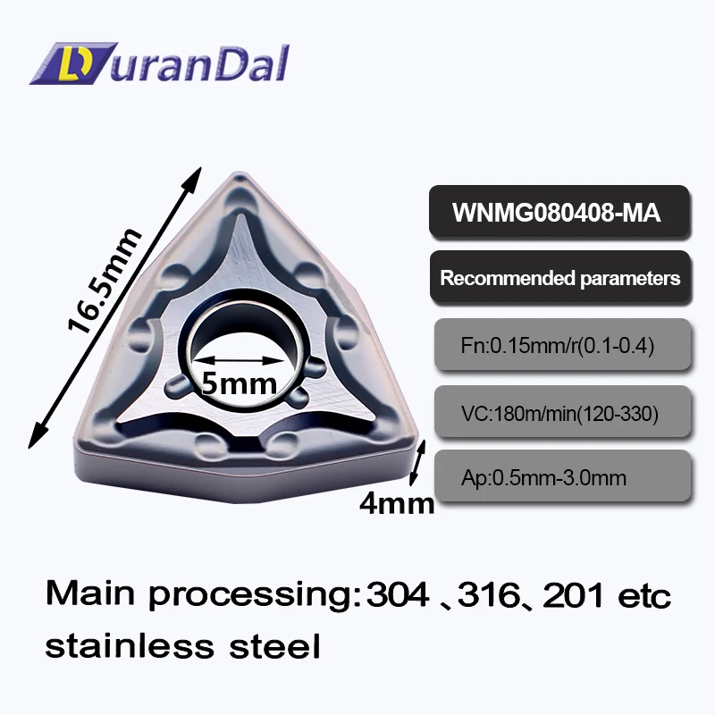 

WNMG080408 MA MF CNC Lathe Cutting Tool Carbide Inserts WNMG 431 432 Indexable Turning Blade Machining Stainless Steel