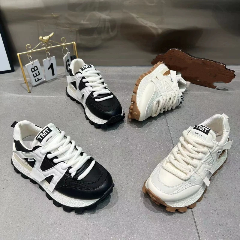 

Туфли женские повседневные из кожи, на толстой подошве