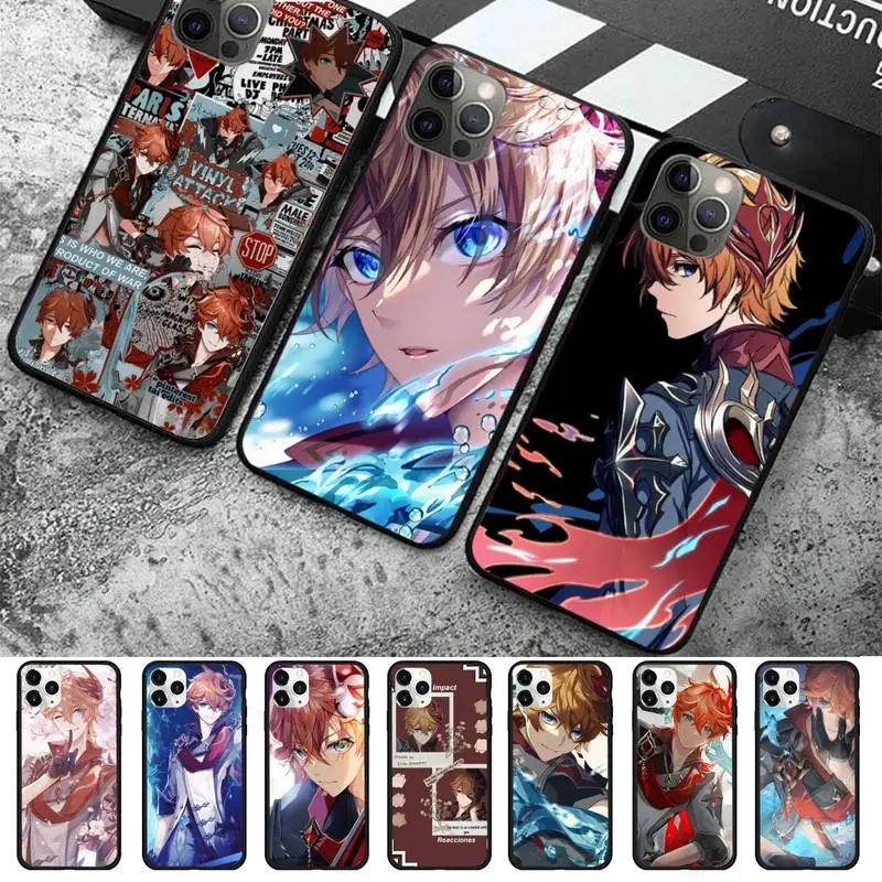 

TOPLBPCS Genshin Impact Tartaglia Phone Case for iPhone 11 12 13 Mini Pro Max 8 7 6 6S Plus X 5 SE 2020 XR XS Funda Case