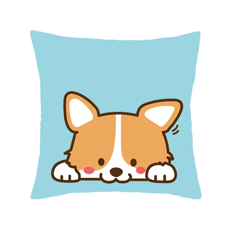 Чехлы для подушек 45x45, простые искусственные подушки, милый домашний мультяшный чехол для подушки, модные чехлы для стульев E1516