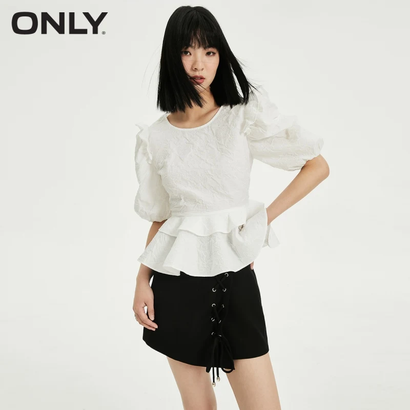 

ONLY autumn and winter new style slimming multi-layer hem chiffon shirt women | 12126X012