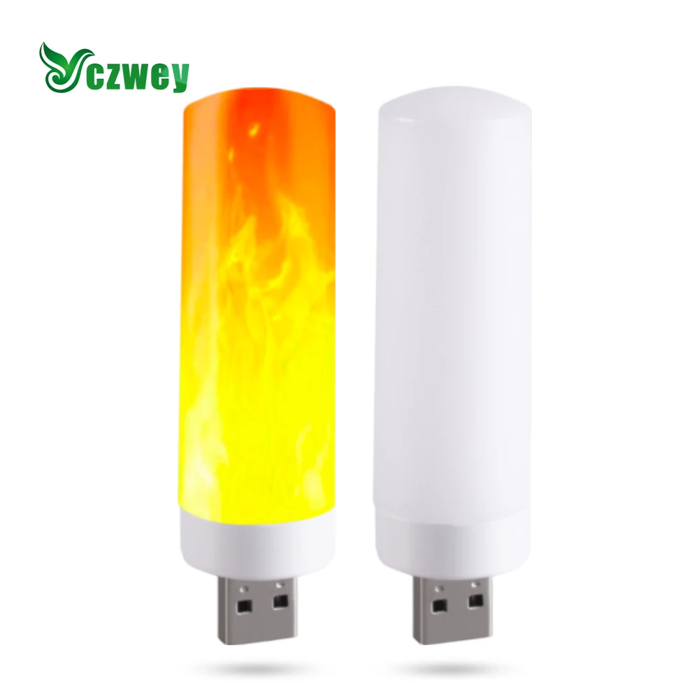 

LED Flame USB Plug Lamp Mobile Power Computer Charging Small Book Lamps Convenient To Carry The Small Book Lighting Flame Effect