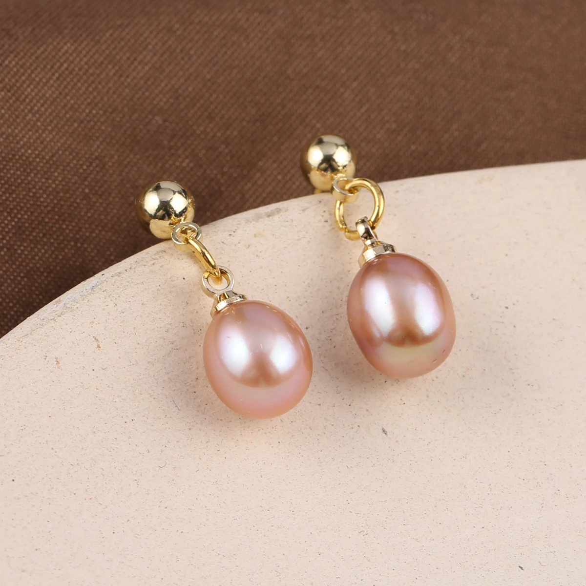 

Natural Freshwater Pearl Earrings with Droplet Shape Eardrop Jewelry Accessories for Women's Party Banquet Charm Gift 5-6mm