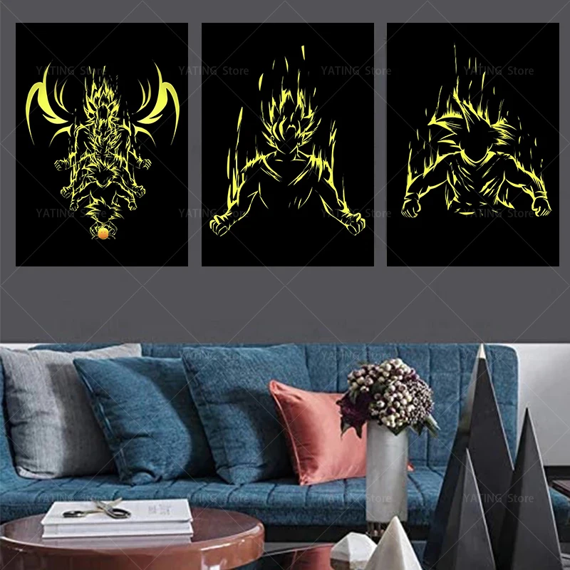 

Dragon Ball Japanese Anime Canvas Painting Goku Wall Art Poster Print Modern Home Decoration Modular Picture Living Room Bedroom