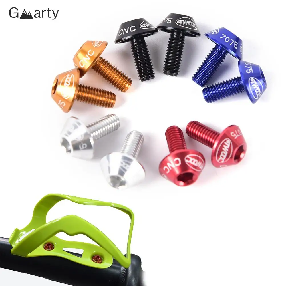 

2pcs Bicycle Water Bottle Holder Mount Bolts M5*10mm Alloy Screw Hex-headed To Install Bike Bottle Cage Rack Parts