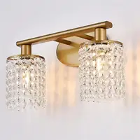 Crystal Vanity Bathroom Mirror 3 Lights Chrome Bathroom Vanity Lamp Modern Crystal Beads Wall Lamp Lighting