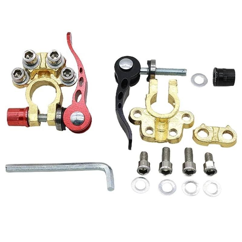 

1Pair Terminal Connectors Battery Brass Porous Quick Release Adjustable Disconnect Removable Connectors Pure Copper Battery Clip