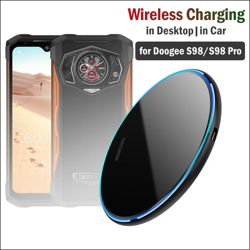 

15 Вт быстрая Беспроводная зарядка Qi Для DOOGEE S98/S98 Pro прочное Беспроводное зарядное устройство для телефона Автомобильная зарядная подставка для Doogee S98 держатель