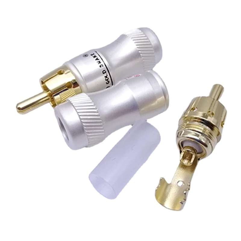 

1/2/4 Pcs/set Video Connector Adapter for Cable DIY Gold Snake RCA Plug Gold Plated Connect Accessory
