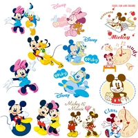 mickey mouse heat transfer iron on clothes accessories decoration donald duck stripes on jeans fusible patch sticker fabric