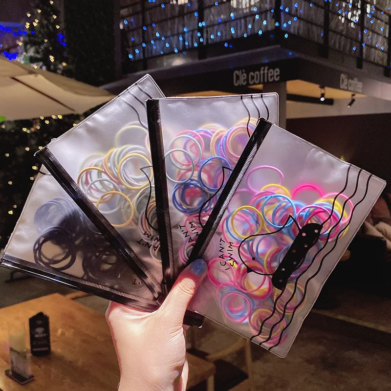 

Простые детские резинки для волос в Корейском стиле, 100 шт., резинки для волос, резинки для волос без повреждений, повязки на голову для девоч...