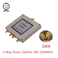 zqtmax 380mhz2500mhz 4 way sma power splitter female divider for mobile signal booster tv walkie talkie divider microstrip