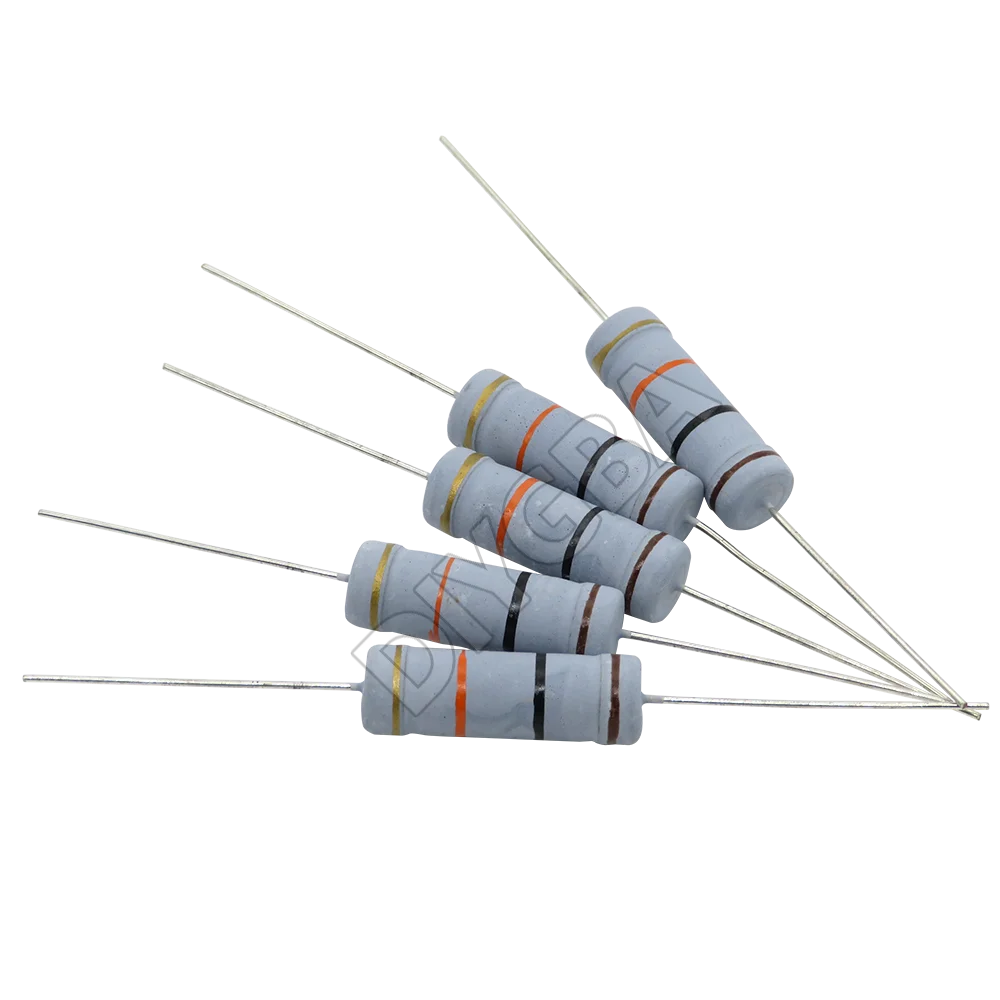 DIYGBA брендовый резистор из углеродной пленки 5 Вт 100 шт. серый 1R ~ 1 м со сквозным