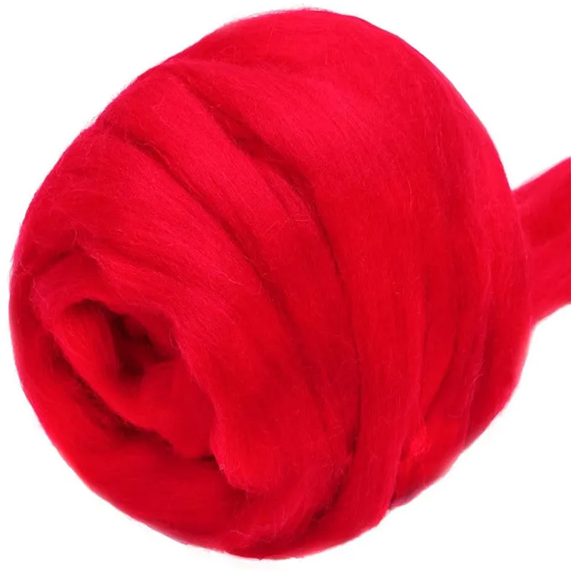 

IMZAY 3,53 унции красная стандартная 100% чистая шерсть крупная пряжа спиннинг шерсть ровинг для иглы валяние влажного валяния DIY