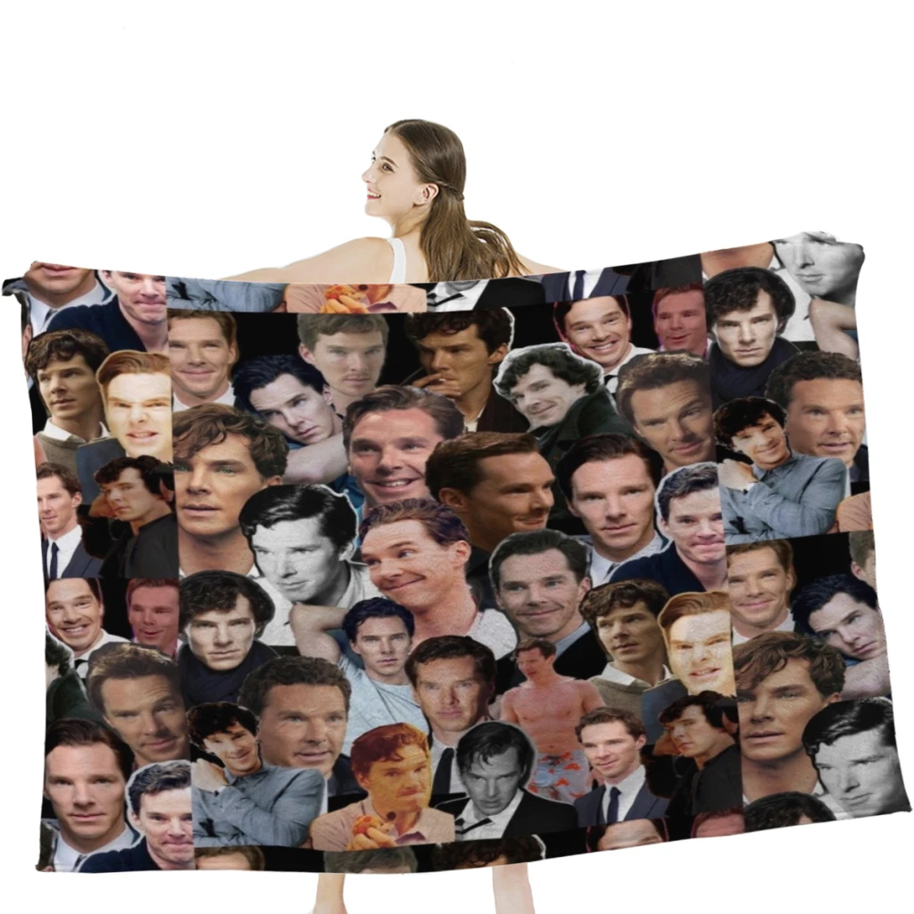 

Benedict Cumberbatch Collage Throw Blanket Tufting Blanket For Travel Light Dorm Room Essentials Luxury Thicken Blanket