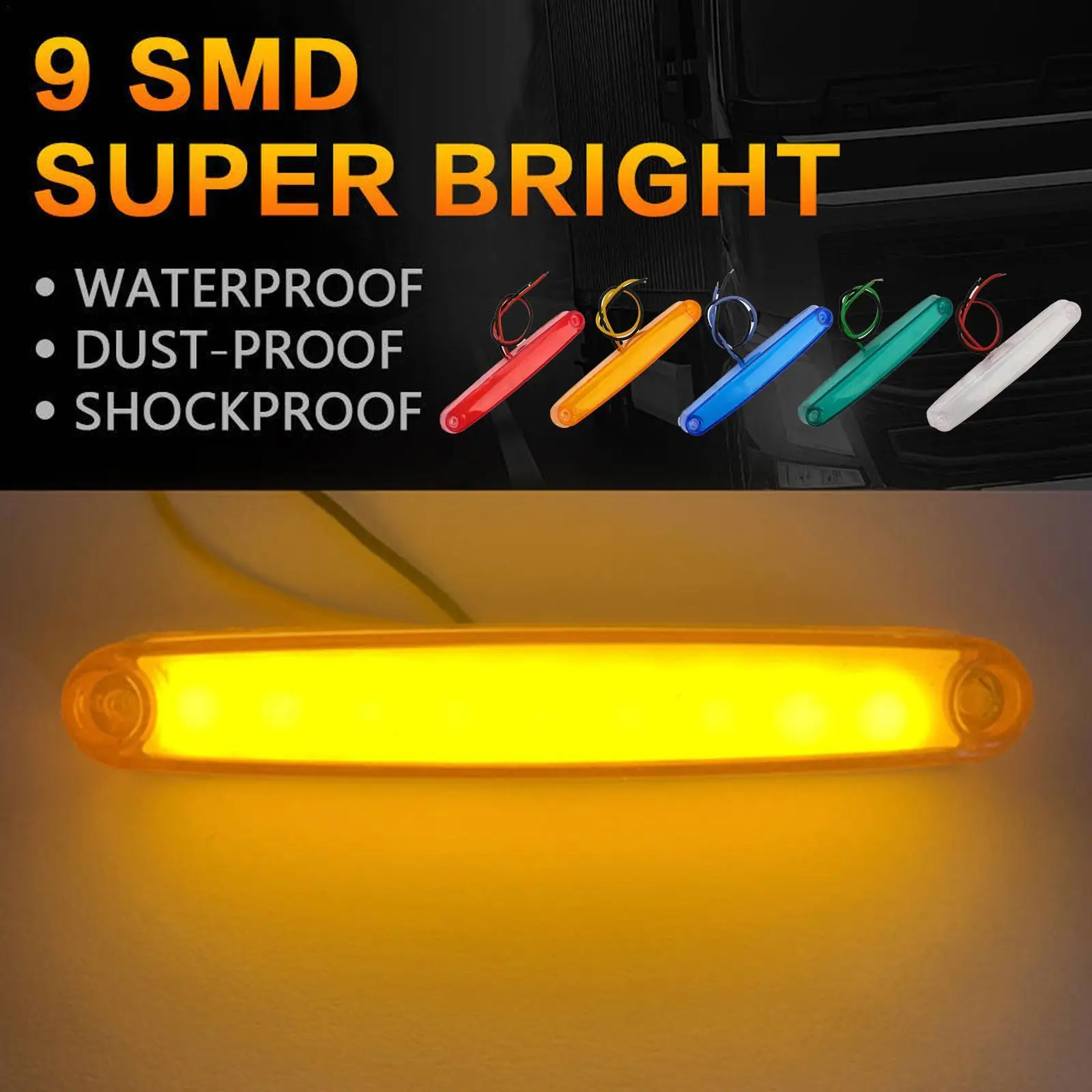 

5PCS Truck Trailer Side Marker Light 12V 24V LED Truck Lighting Parking Side Lights Marker Lamps Trailer Lights Warning Lamp
