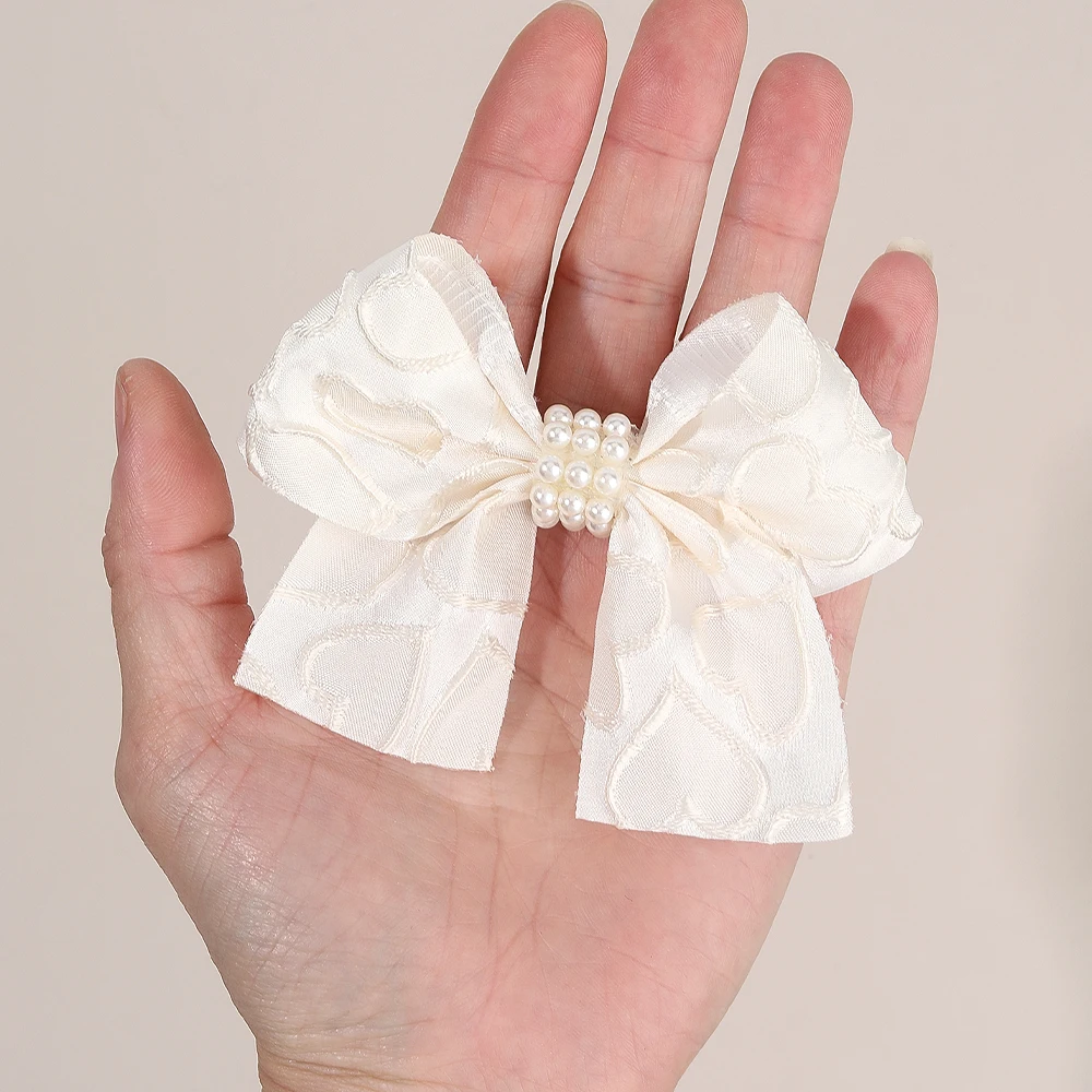 ncmama 2 шт. заколка для волос с бантом в форме сердца однотонная лента заколки