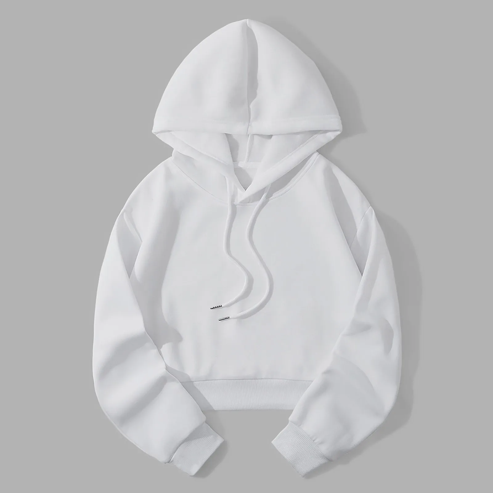 

Letter Back Print Croped Hoodies Women Long Sleeve Hoodie Drawstring Sweatshirts Fashion Crop Top Pullover Top Sweatshirt