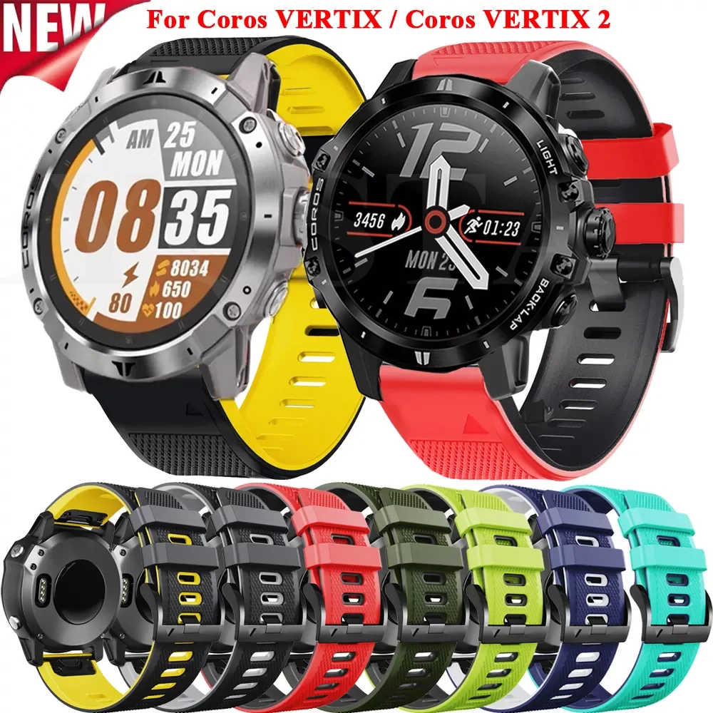 

22 26mm Smart Watch Band For COROS VERTIX2 Vertix 2 Strap Silicone Quick Release Easyfit COROS VERTIX Wristband Bracelet Correa