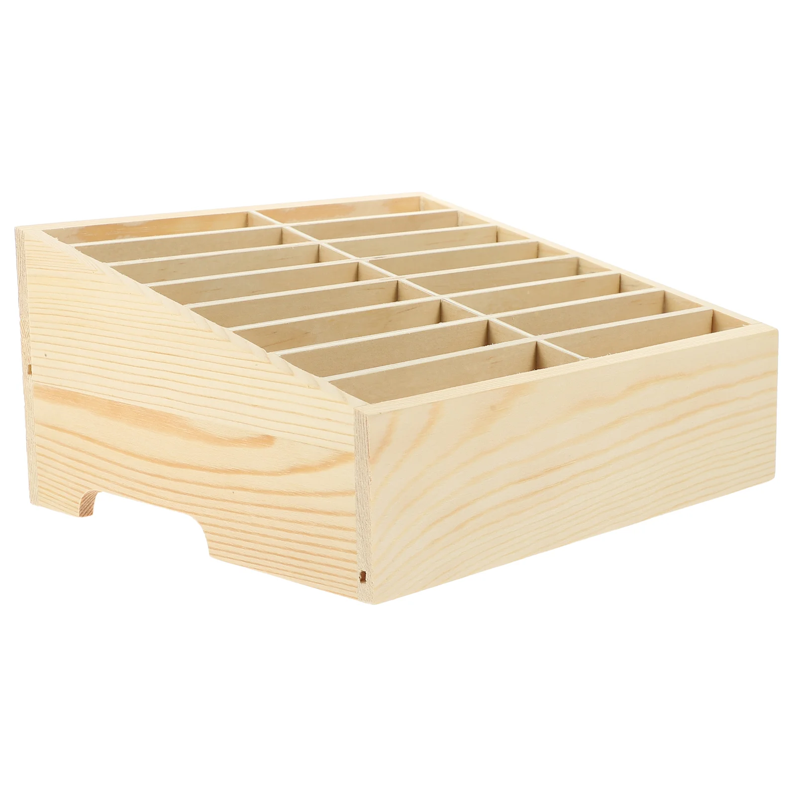 

Desktop Cell Phone Organizer Mobile Storage Box Wood Monitor Stand Wooden Holder
