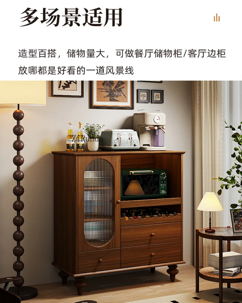 1 американский боковой шкаф шкафчик из цельного дерева антикварная кухня сервант