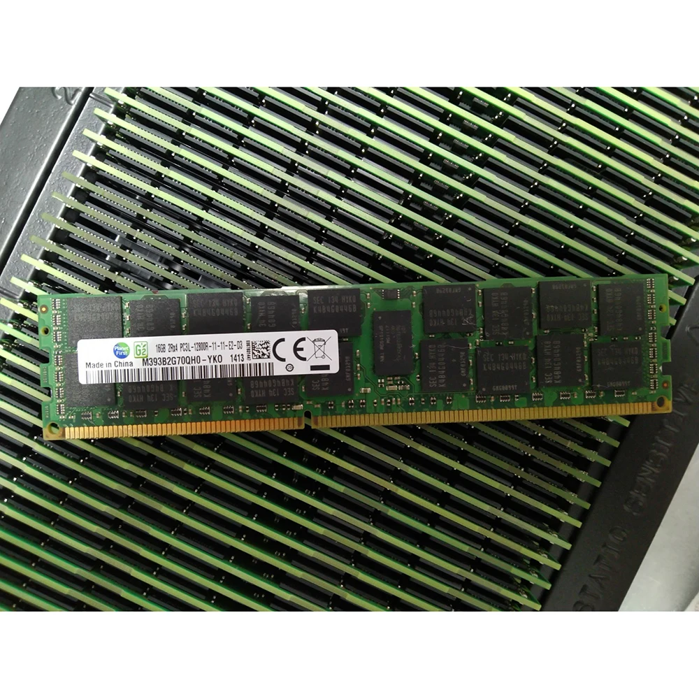 1 шт. для Samsung RAM M393B2G70QH0-YK0 16G 16 ГБ 2RX4 DDR3L PC3L-12800R 1600 REG серверная память