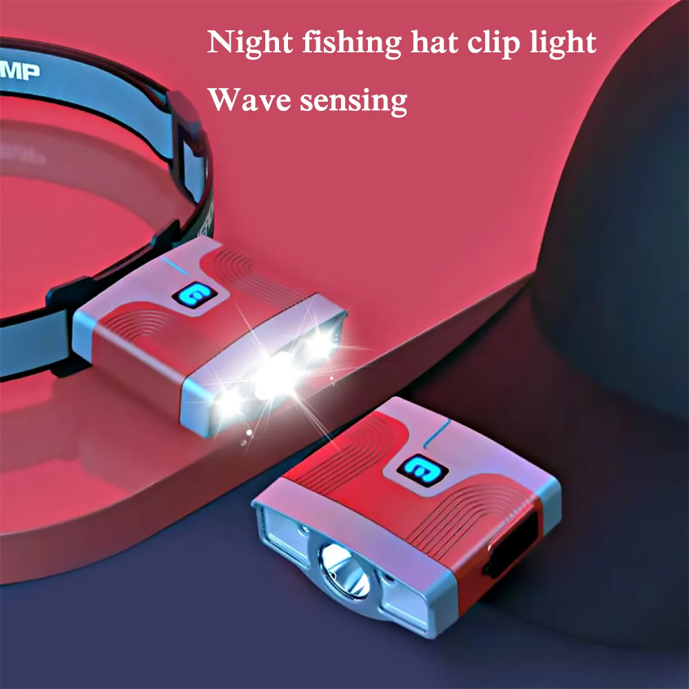 

Induction Clip Cap Light Type-C Rechargeable IR Motion Sensor LED Headlamp Cap Clip Night Fishing Light Waterproof Headlight