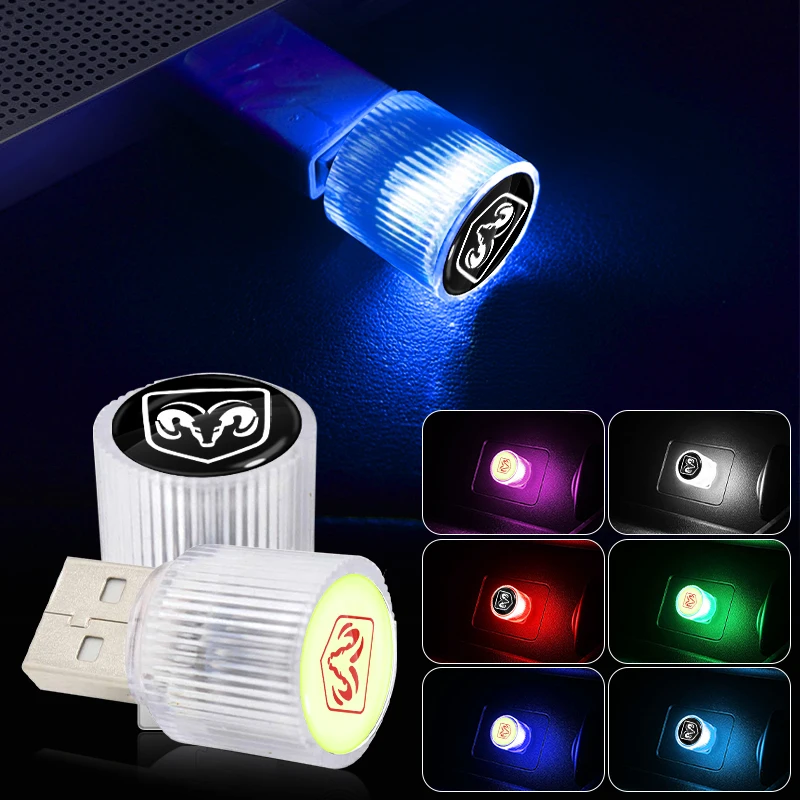 

Car Mini USB LED Ambient Light Decorative Atmosphere Lamps For Dodge Caravan Neon Viper Journey Demon RAM 1500 2500 3500 SRT SXT